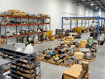 Centrifuge parts in interior of CPR Noblesville facility